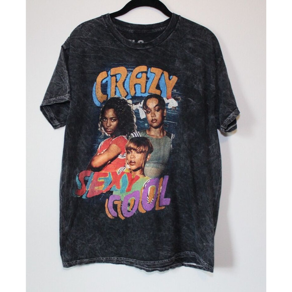 TLC Crazy Sexy Cool Band T-shirt Black Acid Wash Short Sleeve Tee Large H14082 - Picture 6 of 7